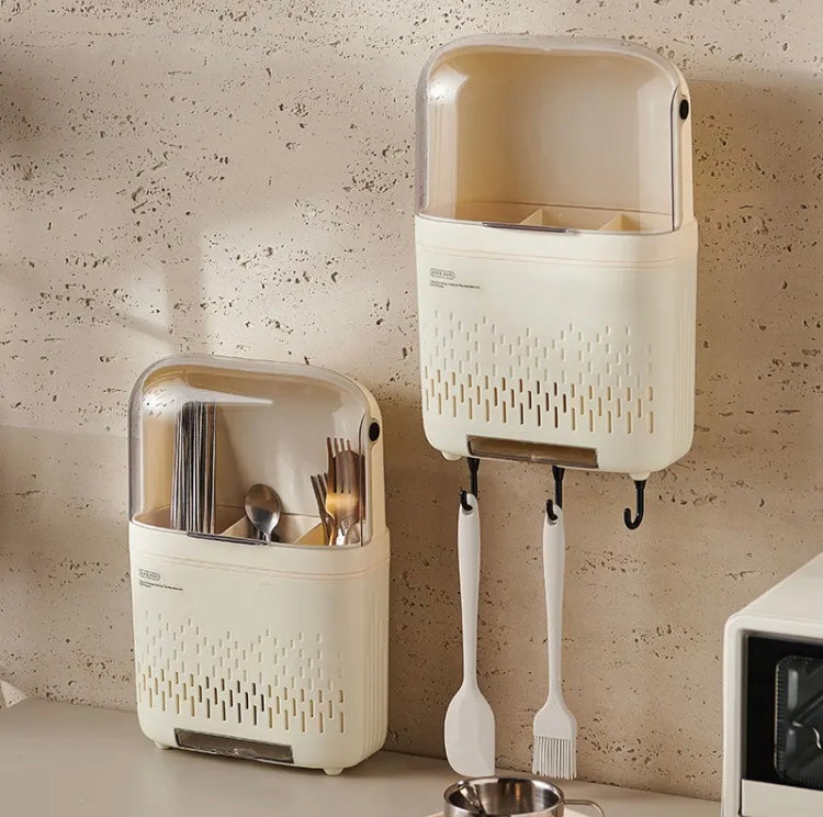 Multifunctional Spoon Fork Holder, Wall Mounted Storage Rack, Cutlery Drain Rack Organizer Multifunctional Spoon Fork Holder, Wall Mounted Storage Rack, Cutlery Drain Rack Organizer
